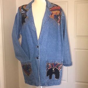 Vintage The Frontier Condition Women Denim Jeans Jacket Size M